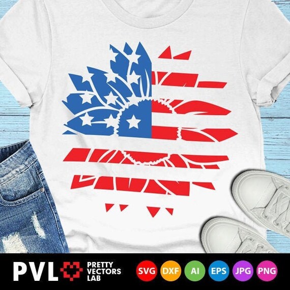 Download Patriotic Sunflower Svg 4th of July Svg American Flag Svg ...