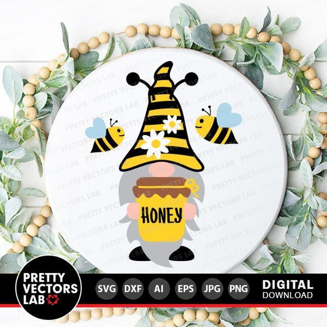 Bee Gnome Svg, Spring Gnome Cut File, Summer Gnome Svg Dxf Eps Png ...