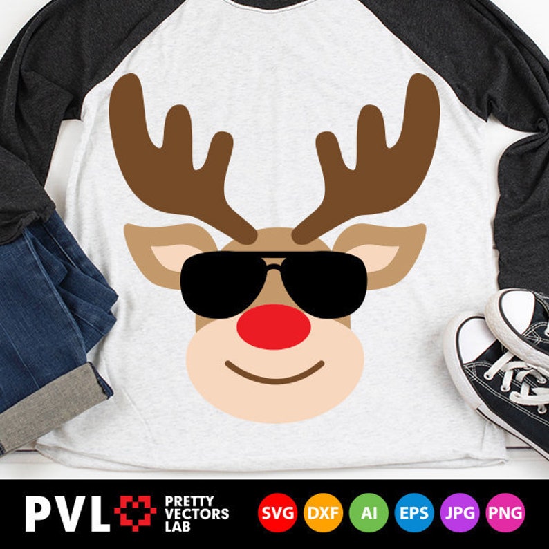 Download Reindeer with Sunglasses Svg Christmas Svg Boy Reindeer ...