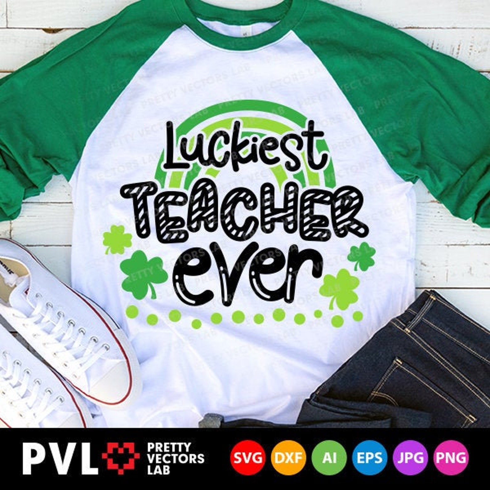 Download Luckiest Teacher Ever Svg St. Patrick's Day Svg Rainbow | Etsy
