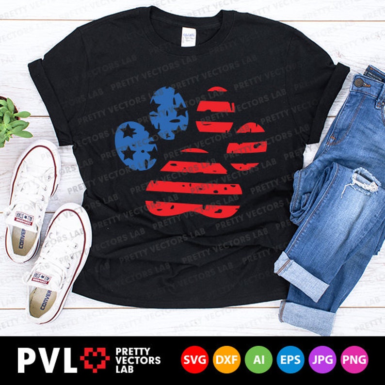 Download Paw Print Svg 4th of July Svg American Flag Svg Dog Mom ...