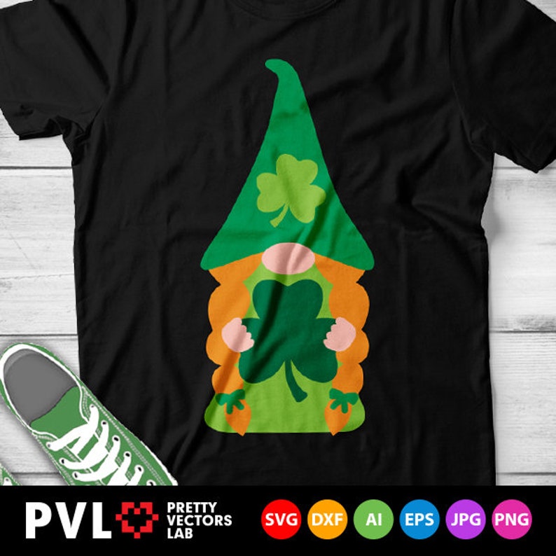 Download St. Patrick's Day Svg Irish Gnome Girl Svg Dxf Eps Png | Etsy