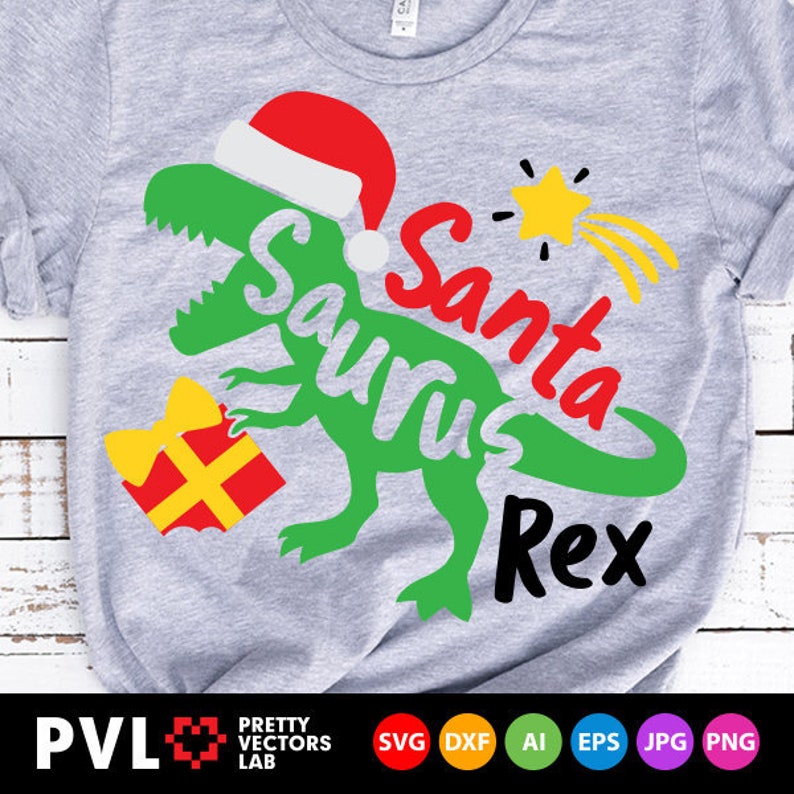 Download Christmas Dinosaur Svg Santasaurus Rex Svg Santa T-Rex Svg ...