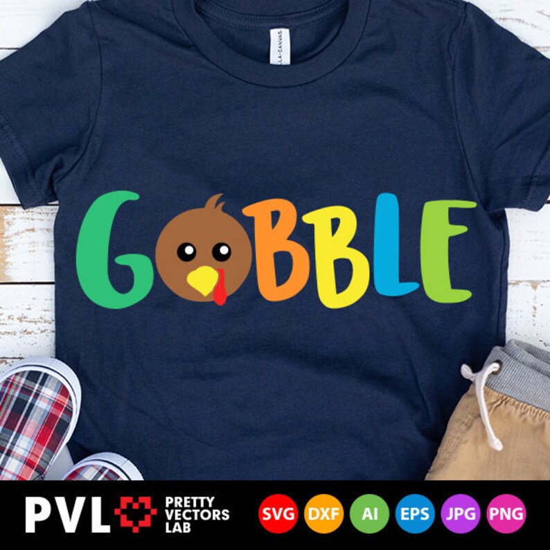 Download Gobble Svg Boys Thanksgiving Turkey Face Svg Dxf Eps Png | Etsy