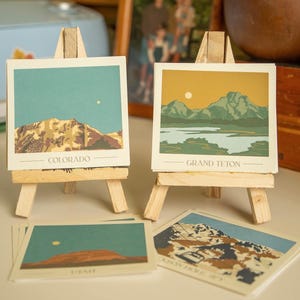 Nationalpark + Bundesstaat Vintage Polaroid Prints | Ungefähr 3,25 "x 3,75"" | 74 Pfund Kartondruck | Outdoorsy Wandbild