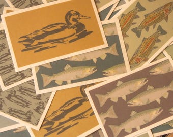 Vintage Inspired Waterproof Fish/Duck Prints | Trout  | Salmon | Mallard | 74 lb Cardstock | Outdoorsy, Granola Girl, Nature Inspired