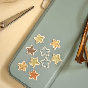 Mini Felt Ornament Star Sticker Pack of 5 | Tiny Journal Stickers | Cottagecore