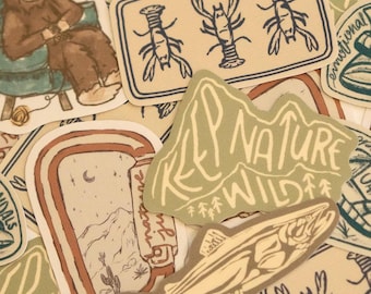 Pacchetto di adesivi Nature Junkie / Adesivi impermeabili per attività all'aria aperta/ispirati alla natura / Escursionismo / Arrampicata
