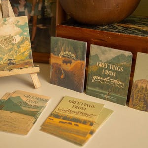 Stampe di parchi nazionali ispirate al vintage / Yellowstone / Grand Teton / Glacier / Cartoncino da 74 libbre / Outdoorsy, Granola Girl, Nature Inspired