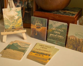 Vintage National Park Prints | Yellowstone, Grand Teton, Glacier