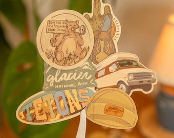 Van Life Sticker Pack | Waterproof Travel/Nomad/Granola/Wildlife Stickers
