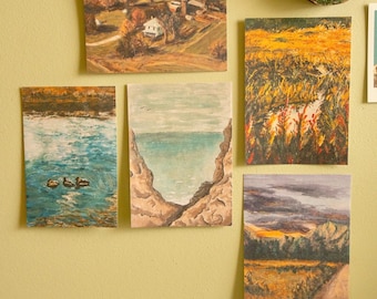 Acrylic Painting Prints | Original Handpainted Designs | Approximately 3.5” x 5” | 74 lb Cardstock Print | Outdoorsy Wall Art