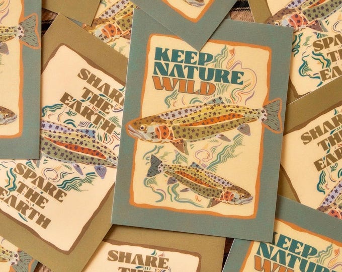 Earthy Nature Stickers | Keep Nature Wild | Weatherproof Travel/Granola/Outdoorsy Sticker
