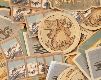 Outdoorsy Christian Sticker Pack | Animal + Nature Inspired Faith-Based Waterproof Stickers