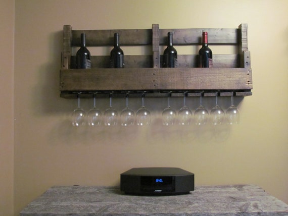 Rustic Pallet Wine Rack 8 10 Bottles Etsy