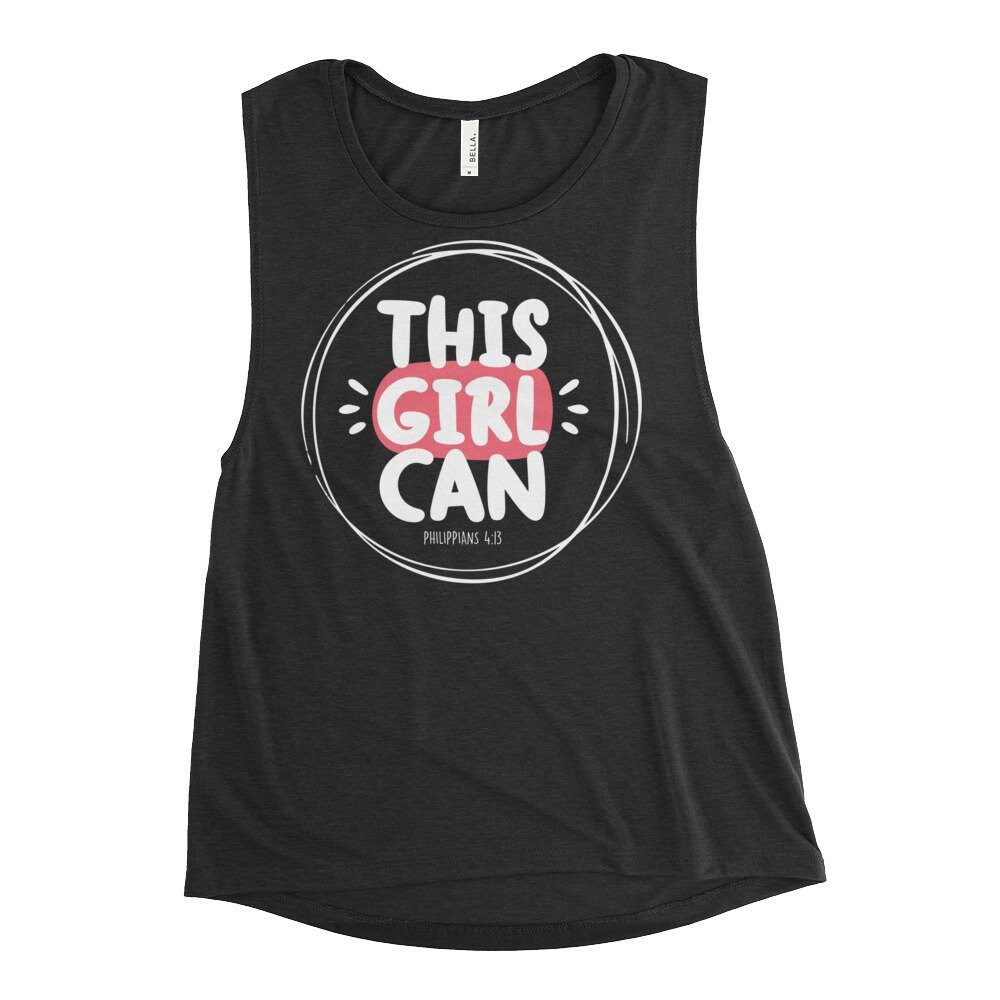 Ladies Christian Tank This Girl Can Philippians 4:13 Positive ...