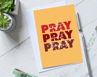 Christian Encouragement Greeting Card | Pray About All Things | Sympathy Folded Cards