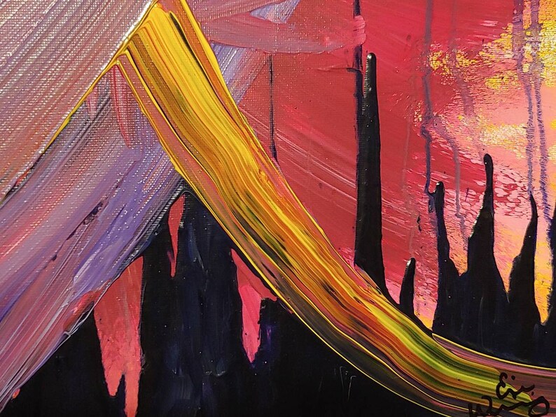 Upside Down Original Abstract Painting 16x20 Acrylic on Etsy