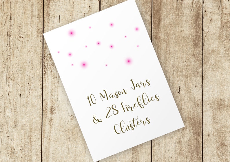 Mason Jars /& Fireflies Clip Art High Resolution Separate PNG Files Instant Download Commercial Use OK.