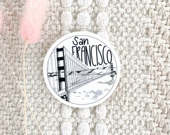San Francisco Sticker | Golden Gate Bridge Sticker | Landscape Sticker | Northern California | Souvenir | Water Bottle Sticker
