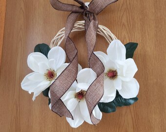 Fall Wreath for Front Door Farmhouse, Magnolia and Burlap, Wreaths for Front Door Year Round, Wreath for Front Door Flower, Gift for Her