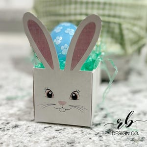 Printable Easter Bunny Basket Template | DIY Easter Basket | Instant Download Easter Craft | Kids Easter Activity | Bunny Favor Box | EA001