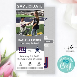 Football Save the Date, Choose your team, Rival Team, Football Custom Ticket, Wedding Save the Date, Sports Save the Date, Sports Fan Couple