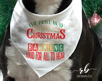 Christmas Dog Bandana | Holiday Pet Accessory | Funny Dog Scarf |  Large Breed Dog Bandana | Christmas Cheer Quote | Festive Dog Outfit