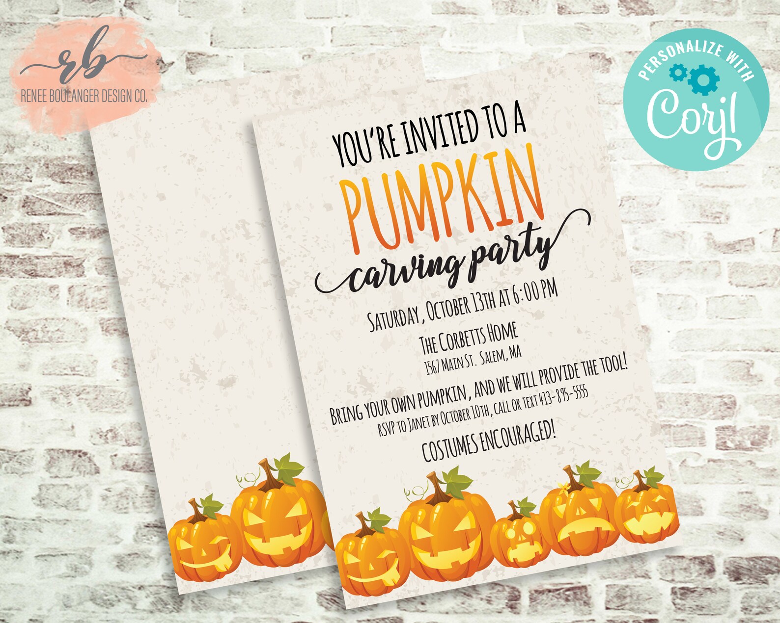 Pumpkin Carving Party Invitation Editable Halloween Etsy