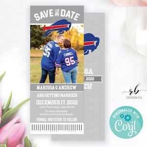 Fußball Save the Date, Wählen Sie Ihr Team, jedes Team, Fußball Custom Tickets, Hochzeit Save the Date, Sport Save the Date, Sport Fan Paar