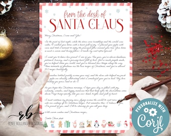 Editable Letter From Santa | Corjl Template • North Pole Official Printable • Santa Claus Letter for Kids • Christmas Eve Download | HOL019