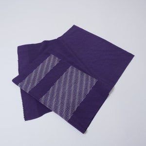 Vintage Japanese purple silk obiage/scarf with wavy design