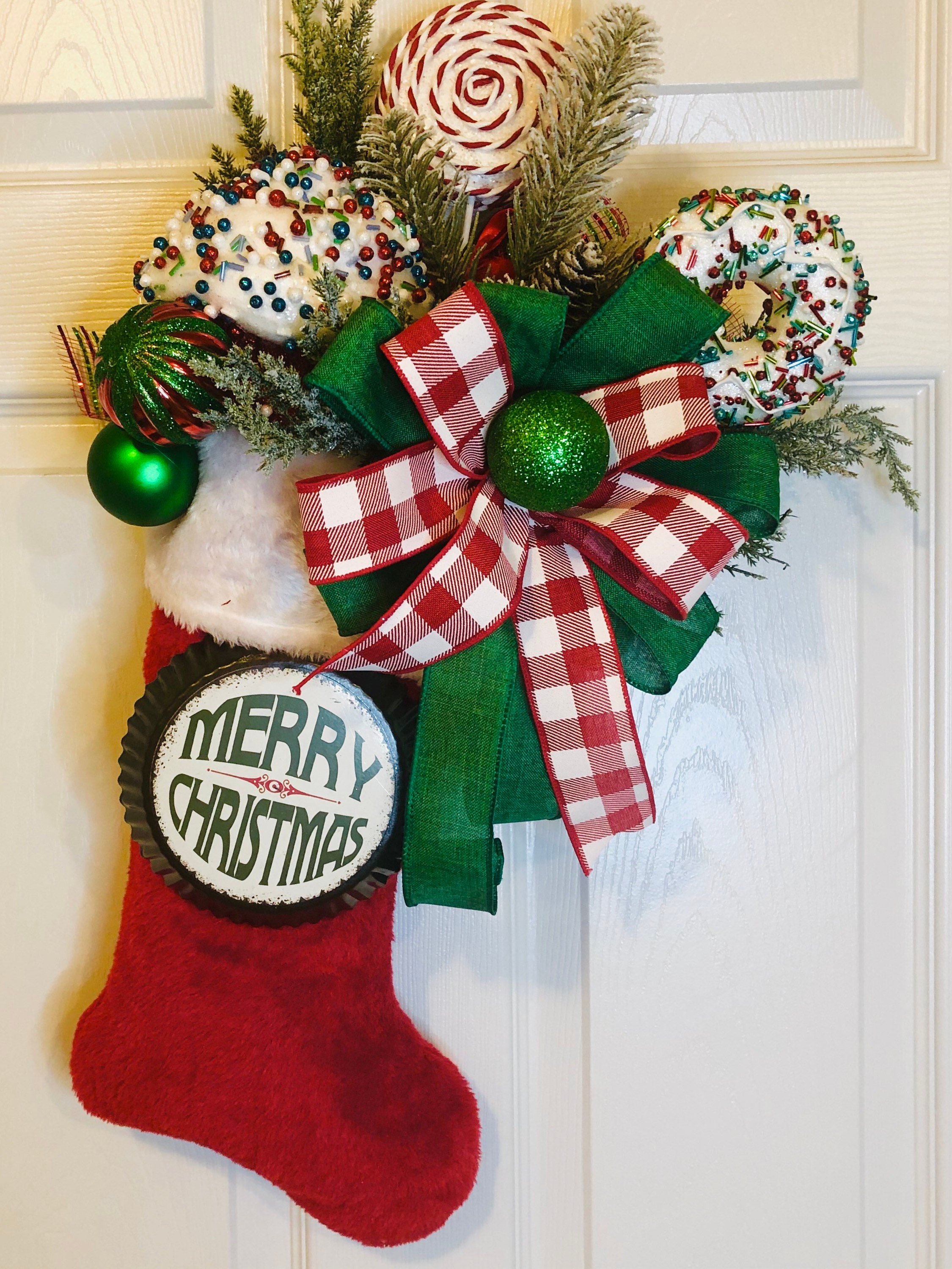 Christmas Stocking Door Hanger Christmas Decoration | Etsy