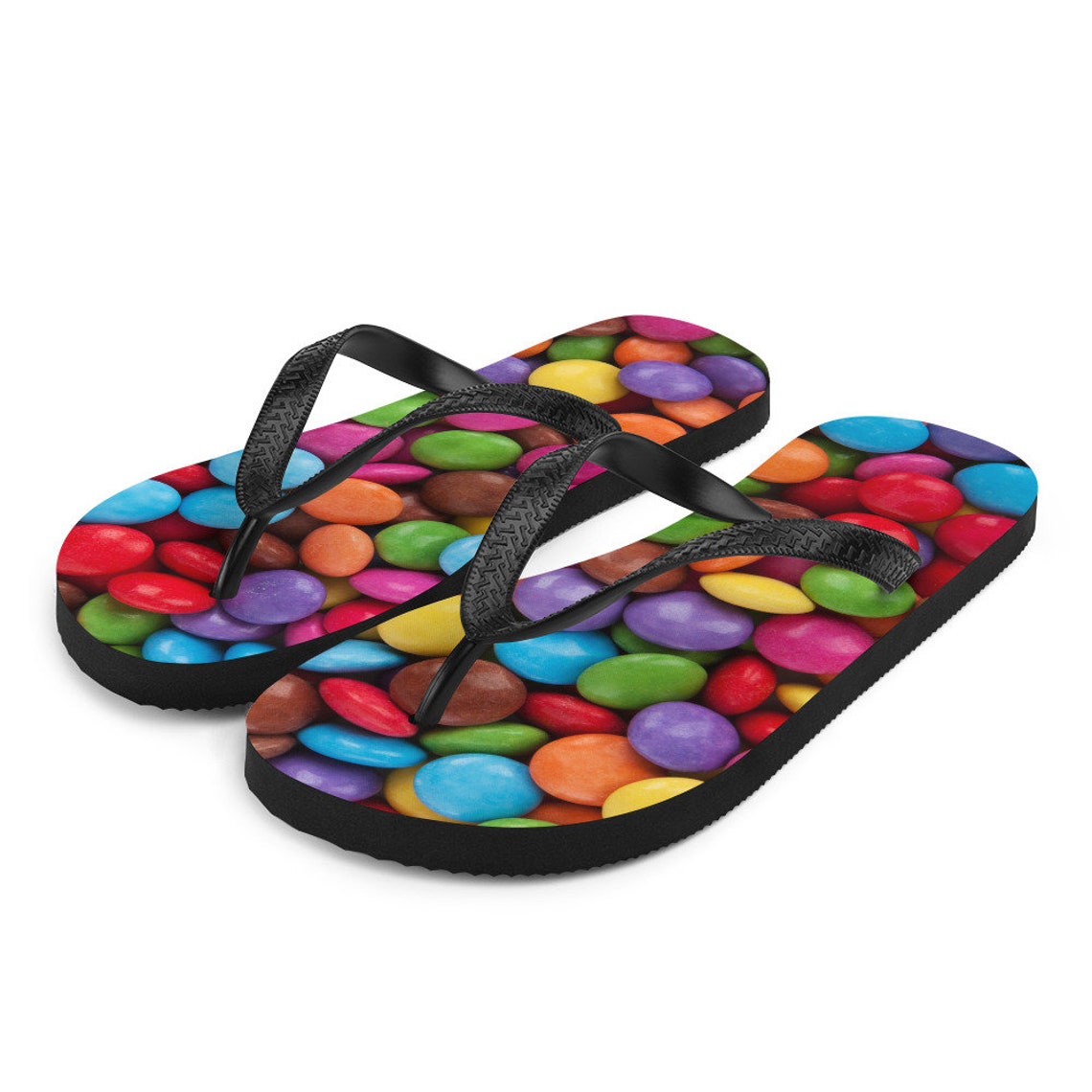 Rainbow Candy Flip Flops Rainbow Candies Sandals Unisex Flip Etsy