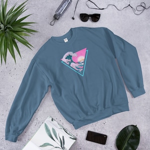 Retro Vaporwave Aesthetic Great Wave Sweatshirt Aesthetic Sweatshirt Vaporwave Sweatshirt Japanese Kanagawa Synthwave Sunset 70s 80s Design