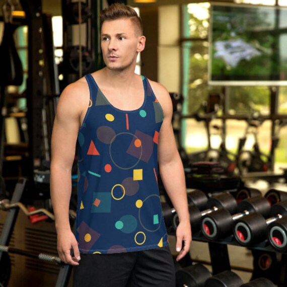 Retro 80s 90s Memphis Graphic Workout Gym Women Men Tank Top Retro 80s 90s Memphis Graphic Workout Gym Women Men Tank Top
