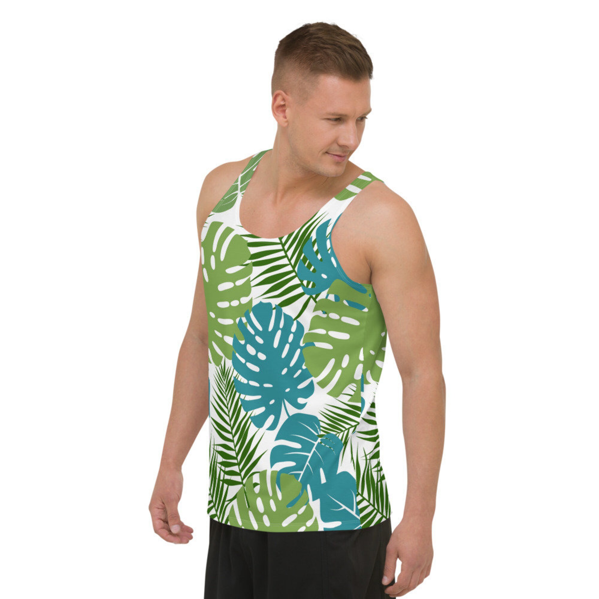 Discover Tropical Leaves Tank Top for Beach Wear 3D