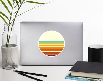 Vaporwave Sun Synthwave Sunset Retro Sunset Decal Vinyl Decal Sun Sticker Sun Decal Sticker Retro 60s Color Decal 5 Inch Decal Retro Sticker