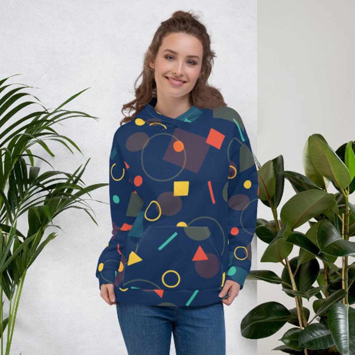 90er Muster Hoodie Memphis Muster Kapuzenpullover Unisex Etsy