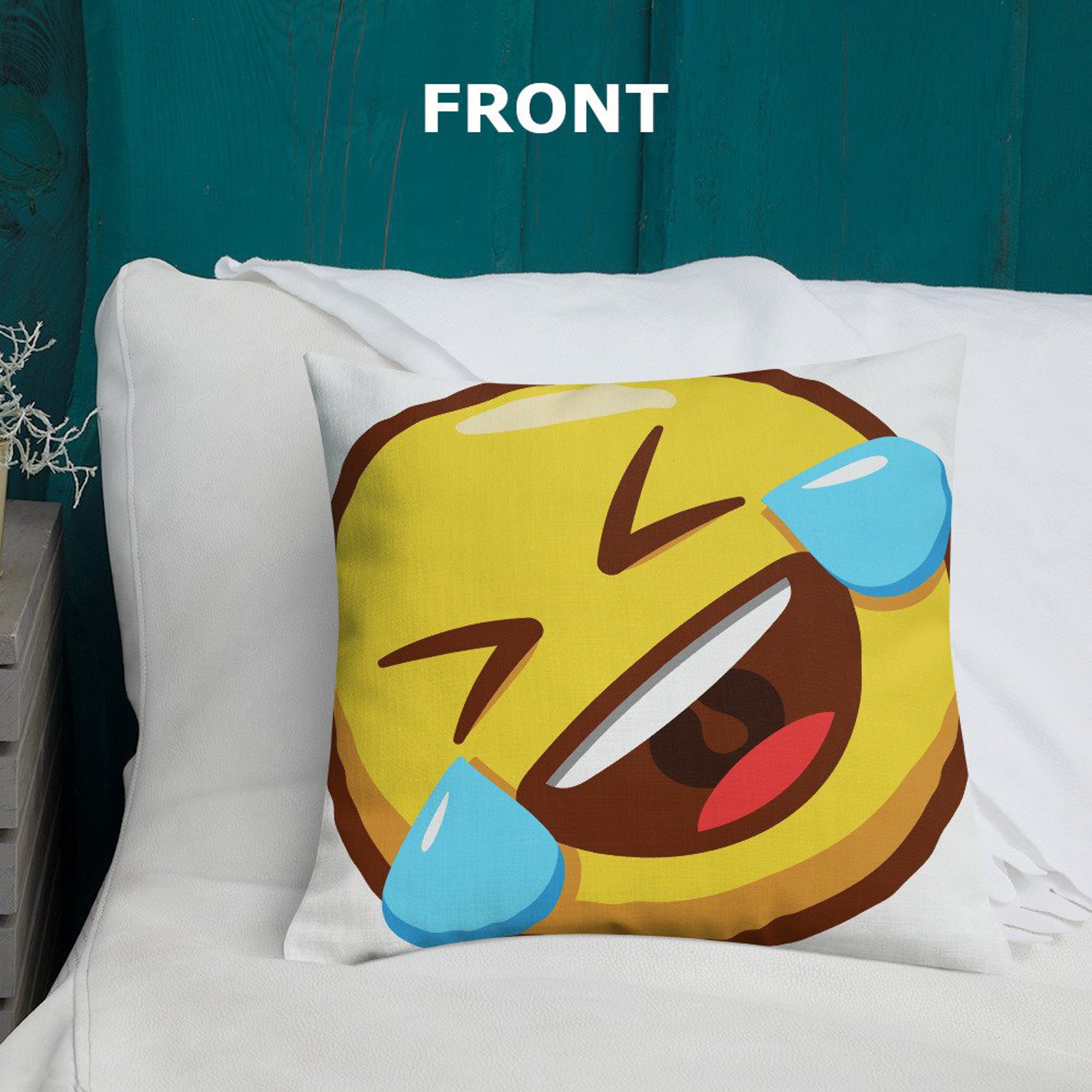 ROFL Emoji Pillow Laughing Emoji Pillow With Pillowcase Etsy