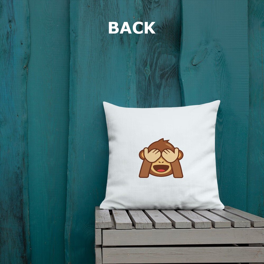 Monkey top emoji cushion