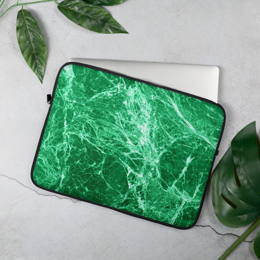 Green Marble Laptop Case Green Laptop Sleeve 13 in Laptop Etsy