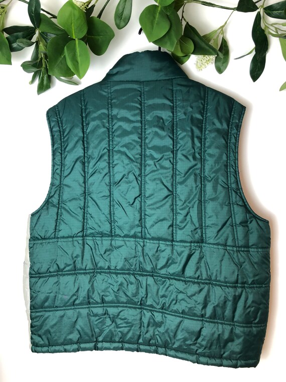 90s Old Navy Dark Green Puffer Vest Size L - image 3