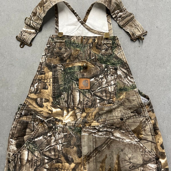 Carhartt RealTree Double Knee Camouflage Insulated Overalls Size: 10 youth