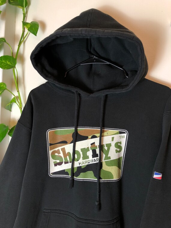 Vintage 90s Shortys Skateboarding Hardware Camo H… - image 1