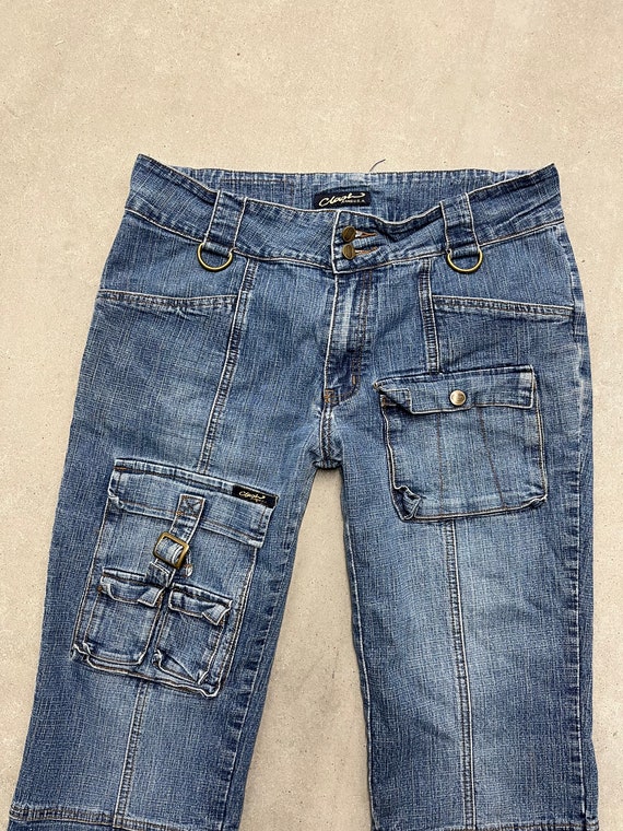 Vintage Y2K Clash Jeans Cargo Pockets Belt Buckles