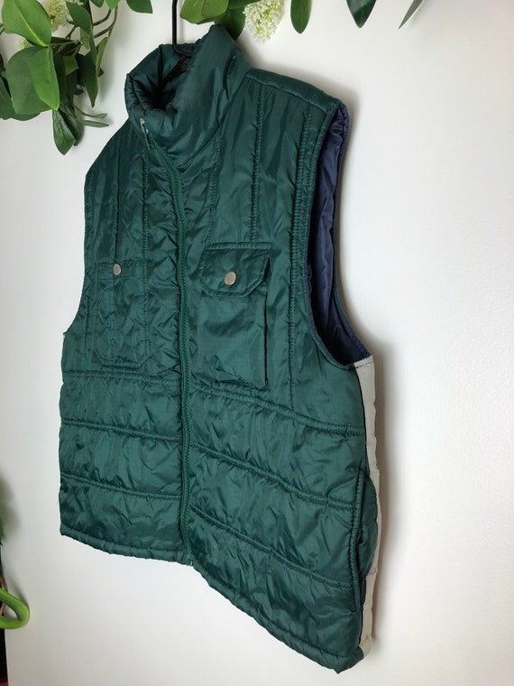 90s Old Navy Dark Green Puffer Vest Size L