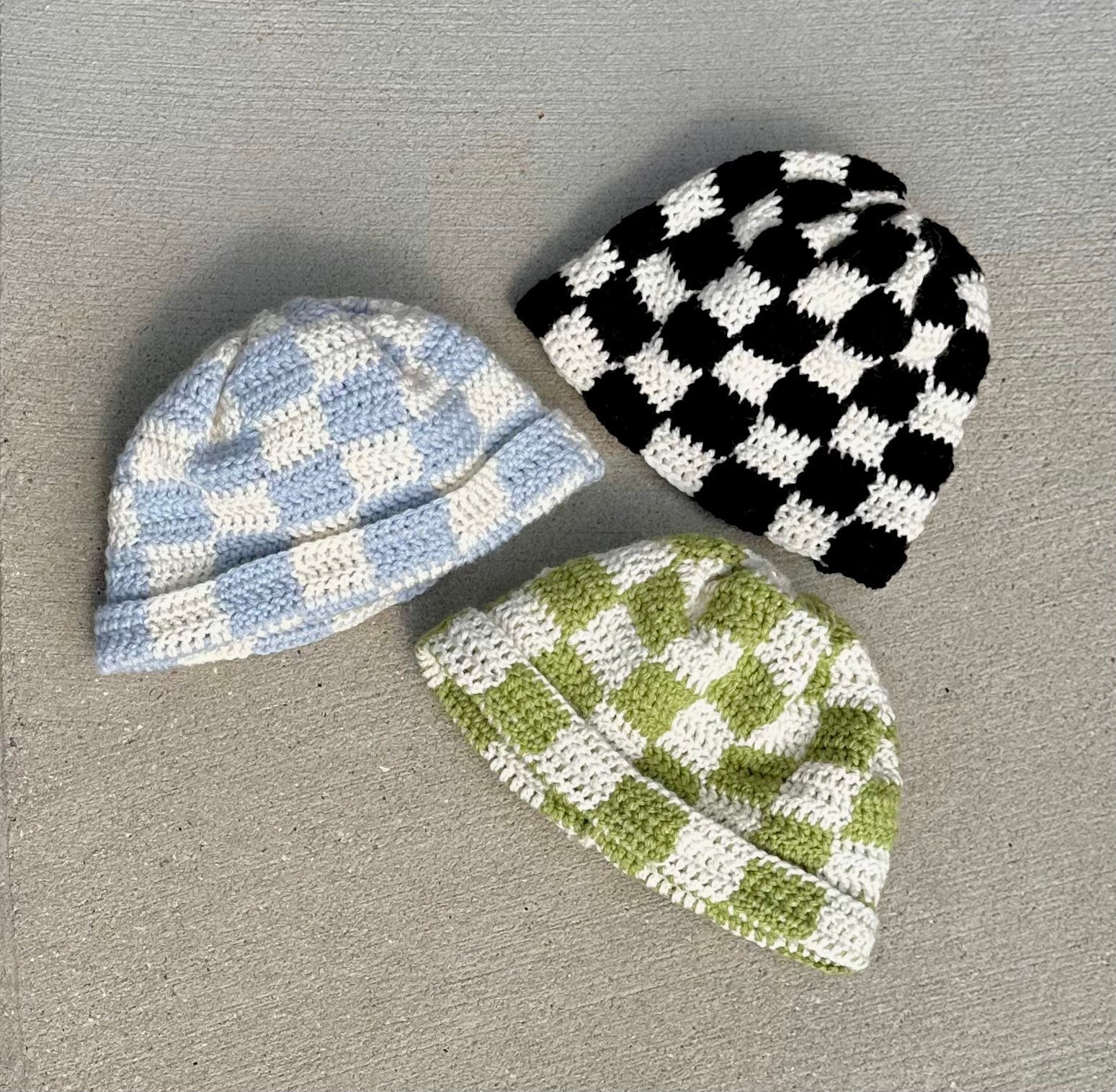 Checkered Beanie - Etsy
