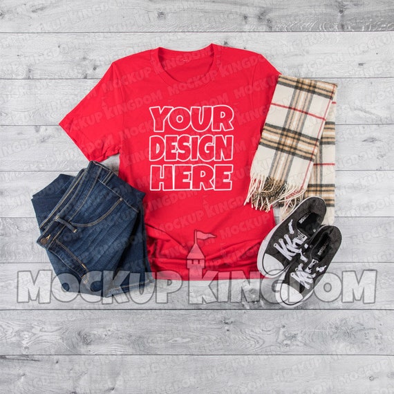 Download Unisex Crew Neck Mockup T-Shirt Mockup Fall Mockup Short ...