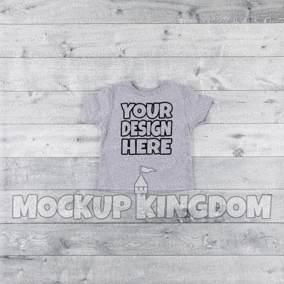 Kids T-Shirt PSD Mockup Template Mockup Toddler Tee Mockup Gray
